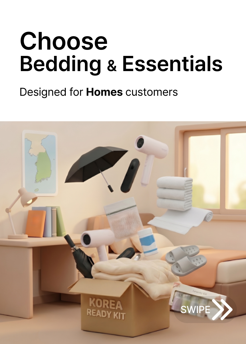 Homes Move-In Essentials Kit – Bedding & Living Set (Stay)